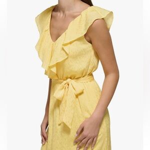 NWT DKNY Ruffle V- Neck Wear to Work Dress size 4